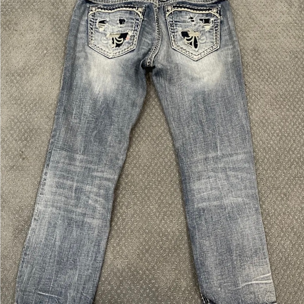 Rock Revival Women's Distressed Light Wash Blue Jeans